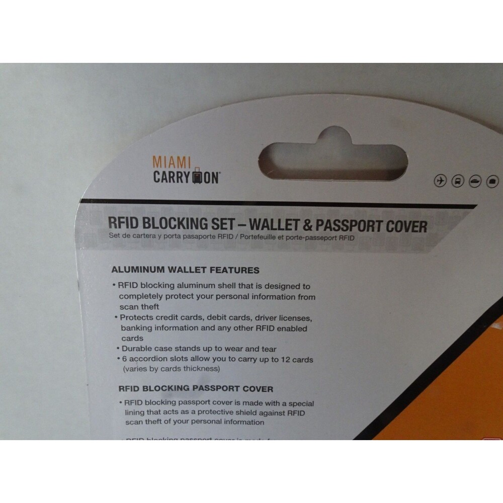 NEW Miami Carry-On RFID Passport Holder + Aluminum Wallet Travel Set Floral - Picture 7 of 9